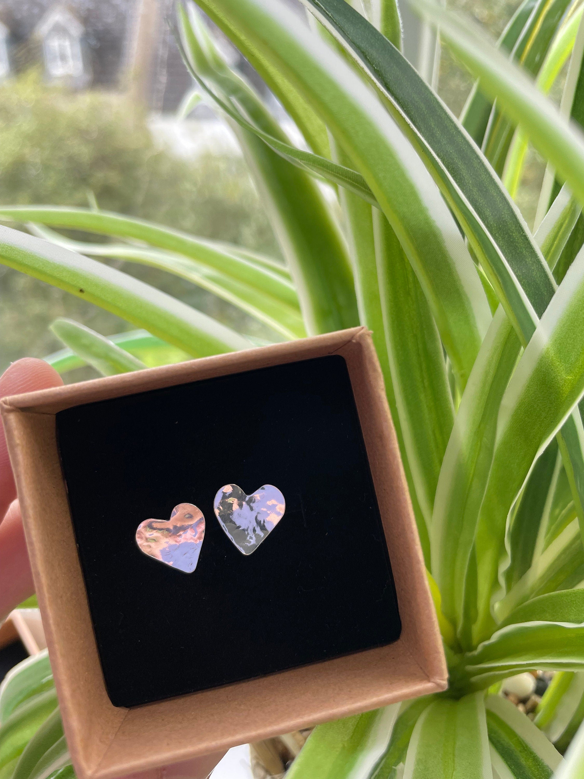 Sterling silver earrings | silver stud earrings | heart earrings | 925 sterling silver | gifts for her | minimalist jewellery