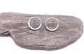 Silver skinny halo stud earrings