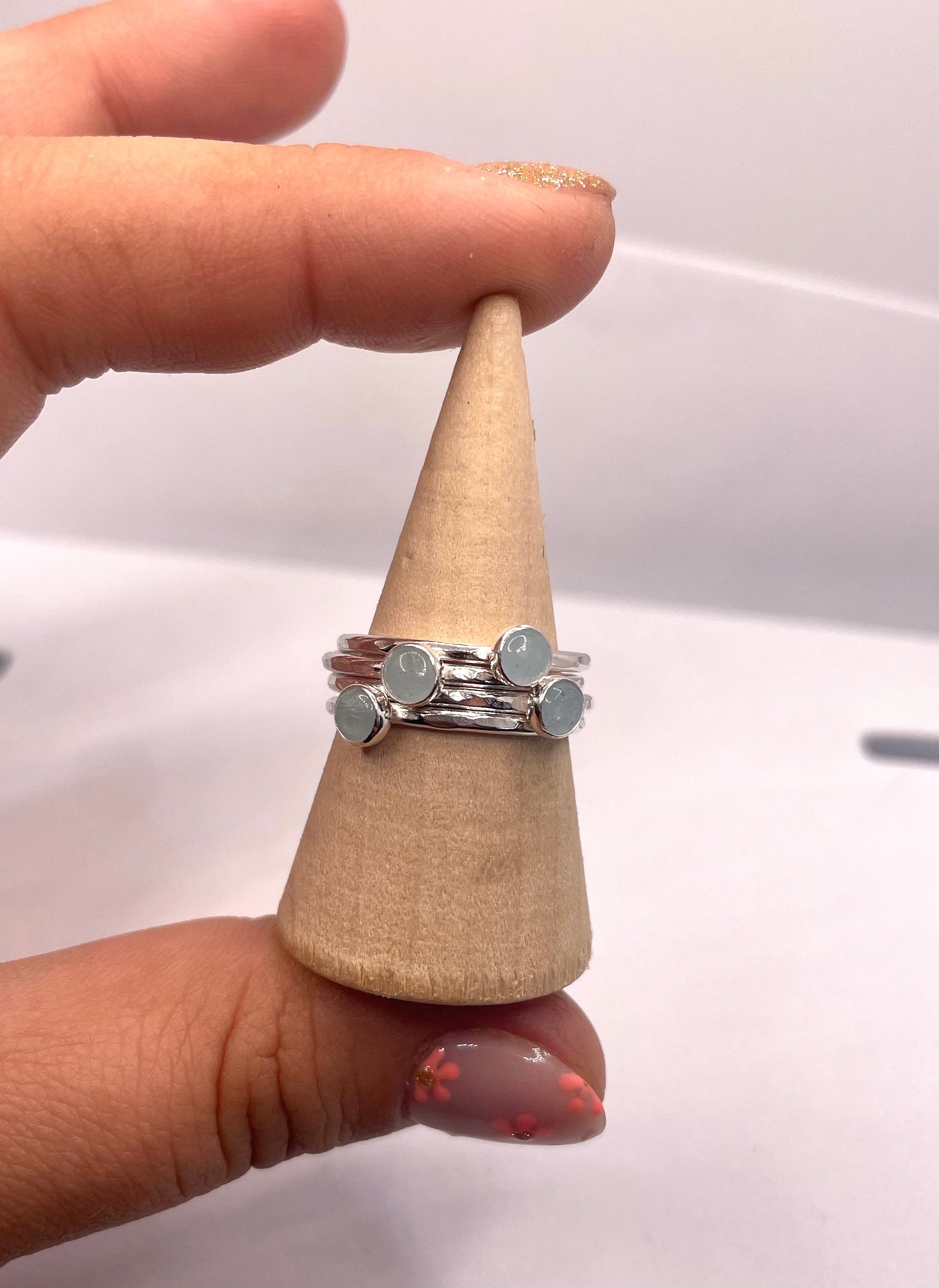 Sterling silver ring | aquamarine ring | 925 silver | birthstone ring | handmade ring | minimalist jewellery | gifts for her