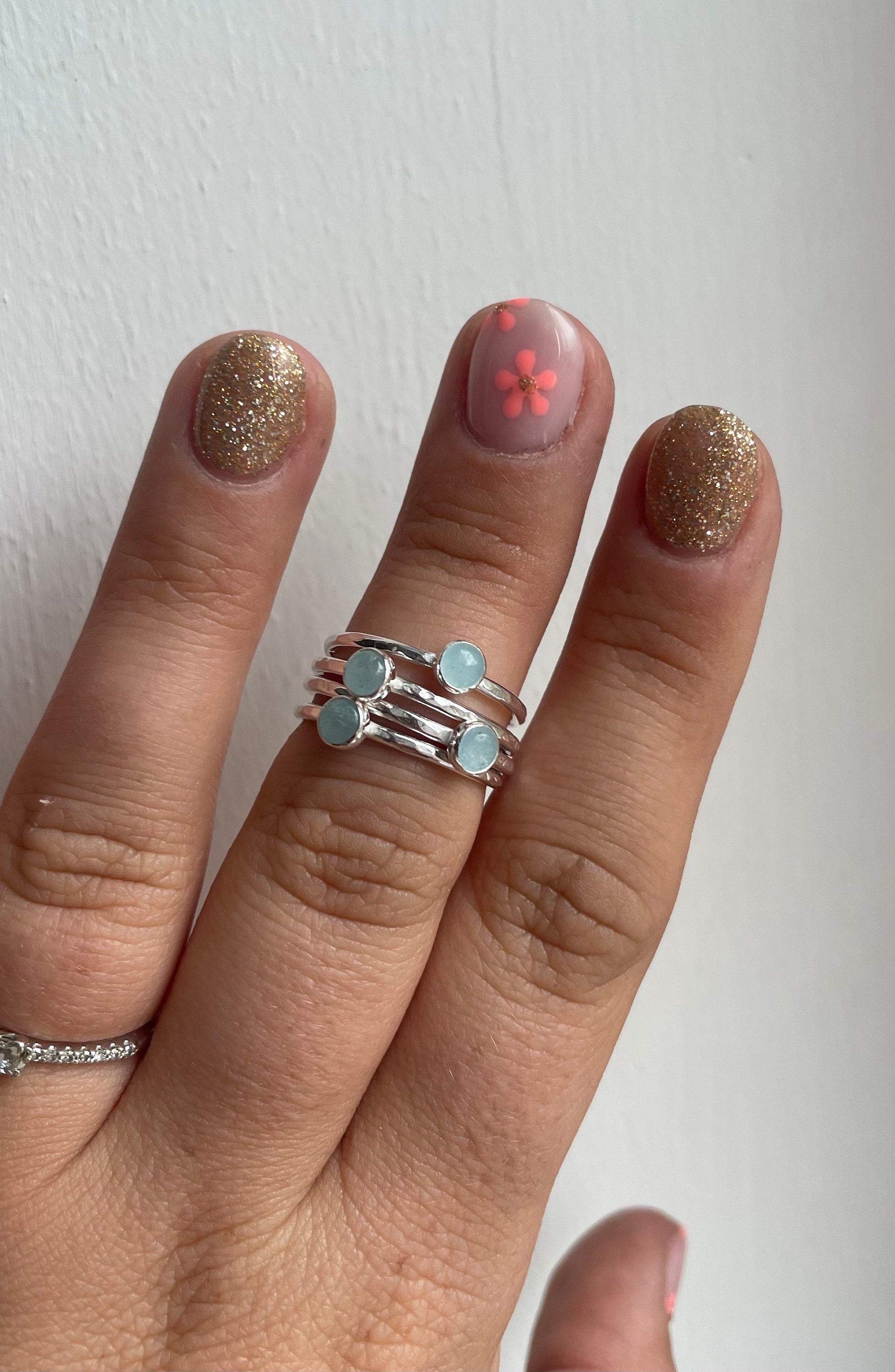 Sterling silver ring | aquamarine ring | 925 silver | birthstone ring | handmade ring | minimalist jewellery | gifts for her