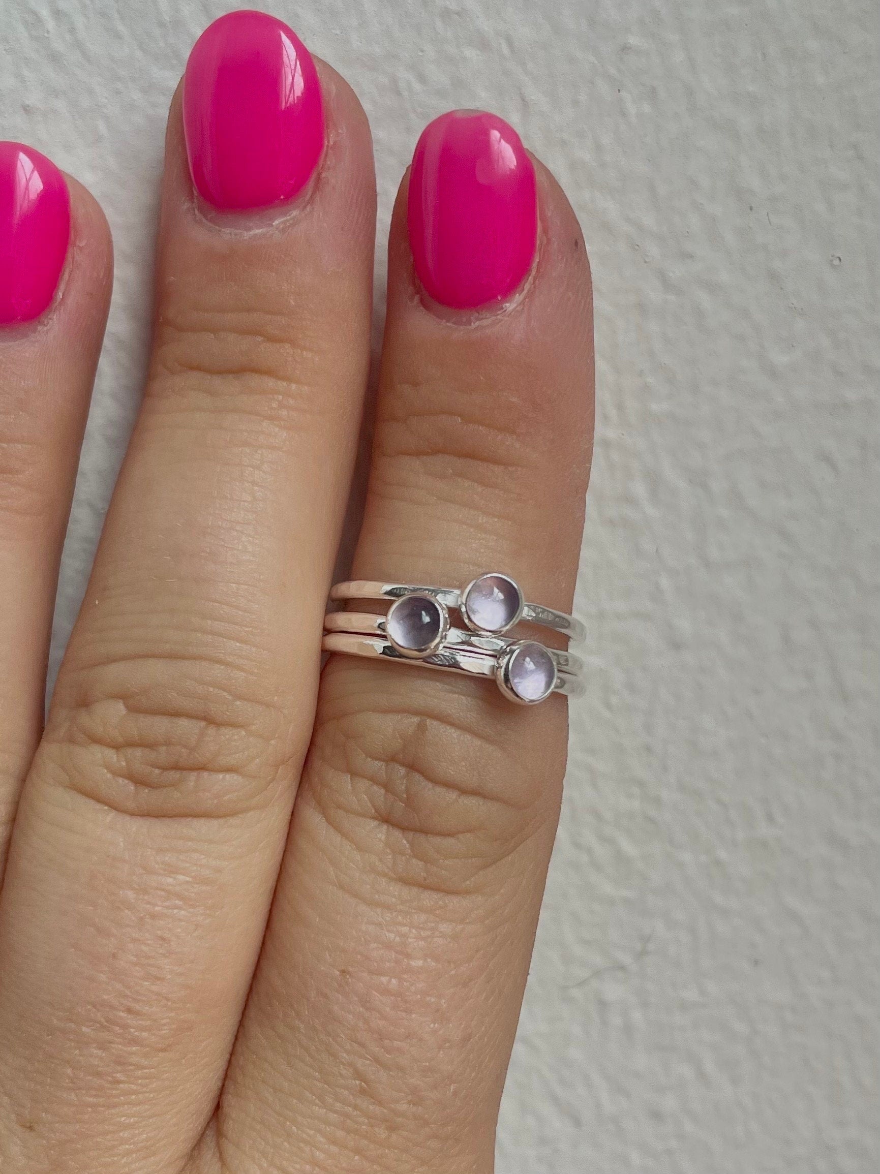 Sterling silver ring | silver stacking ring | birthstone ring | Lavender amethyst ring | 925 sterling silver | minimalist jewellery