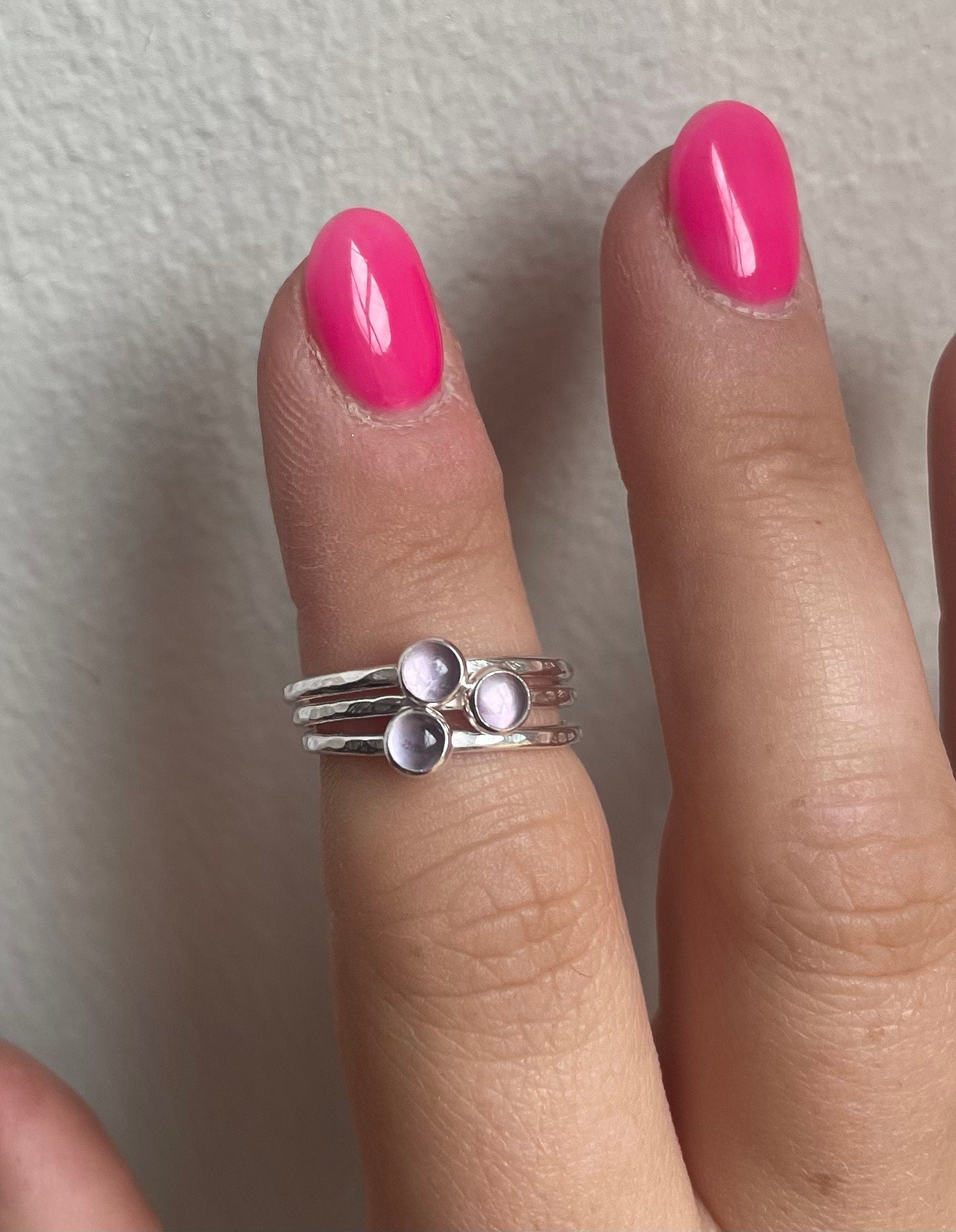 Sterling silver ring | silver stacking ring | birthstone ring | Lavender amethyst ring | 925 sterling silver | minimalist jewellery