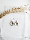 Domed circle drop earrings