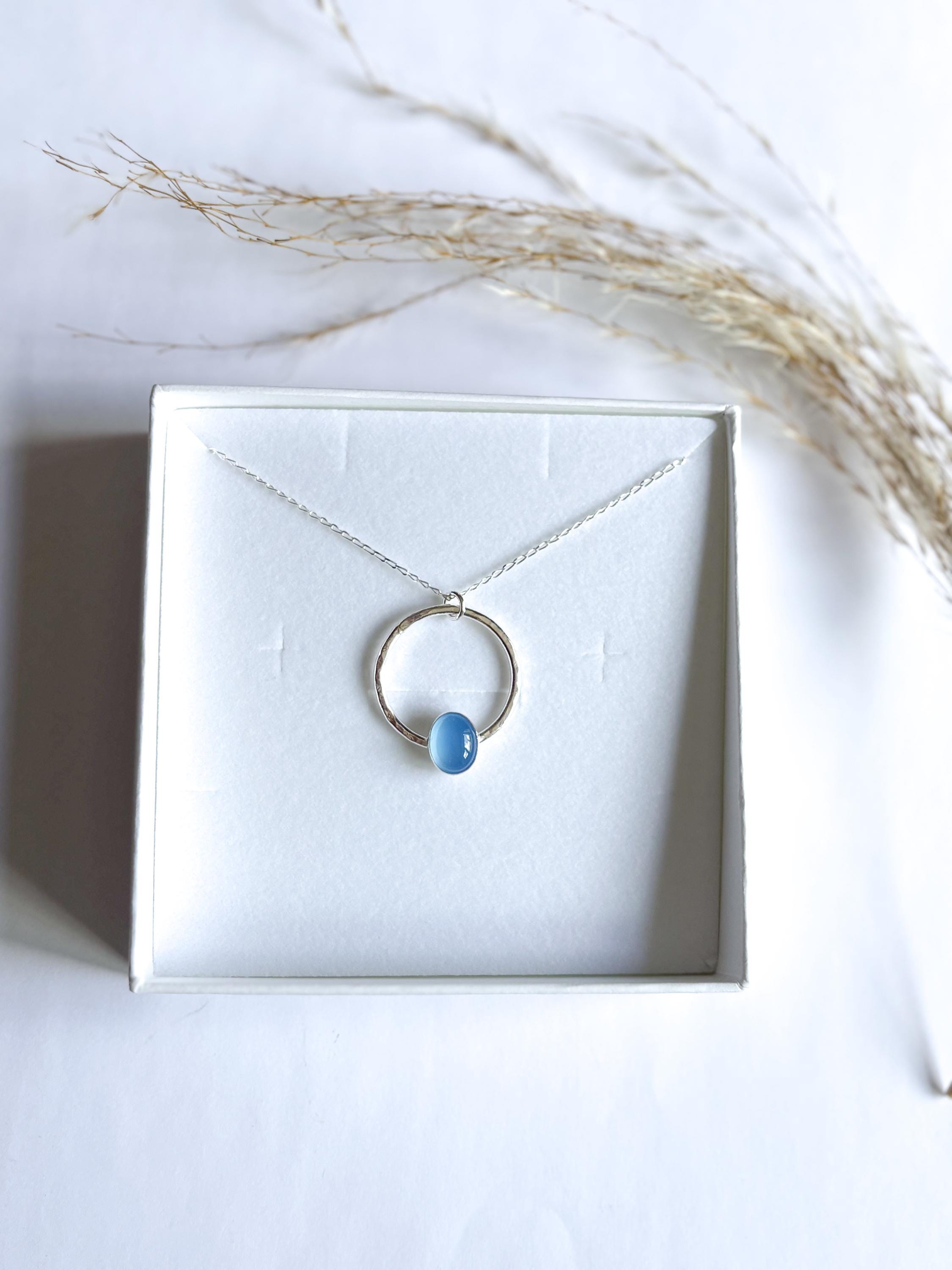 Blue chalcedony necklace