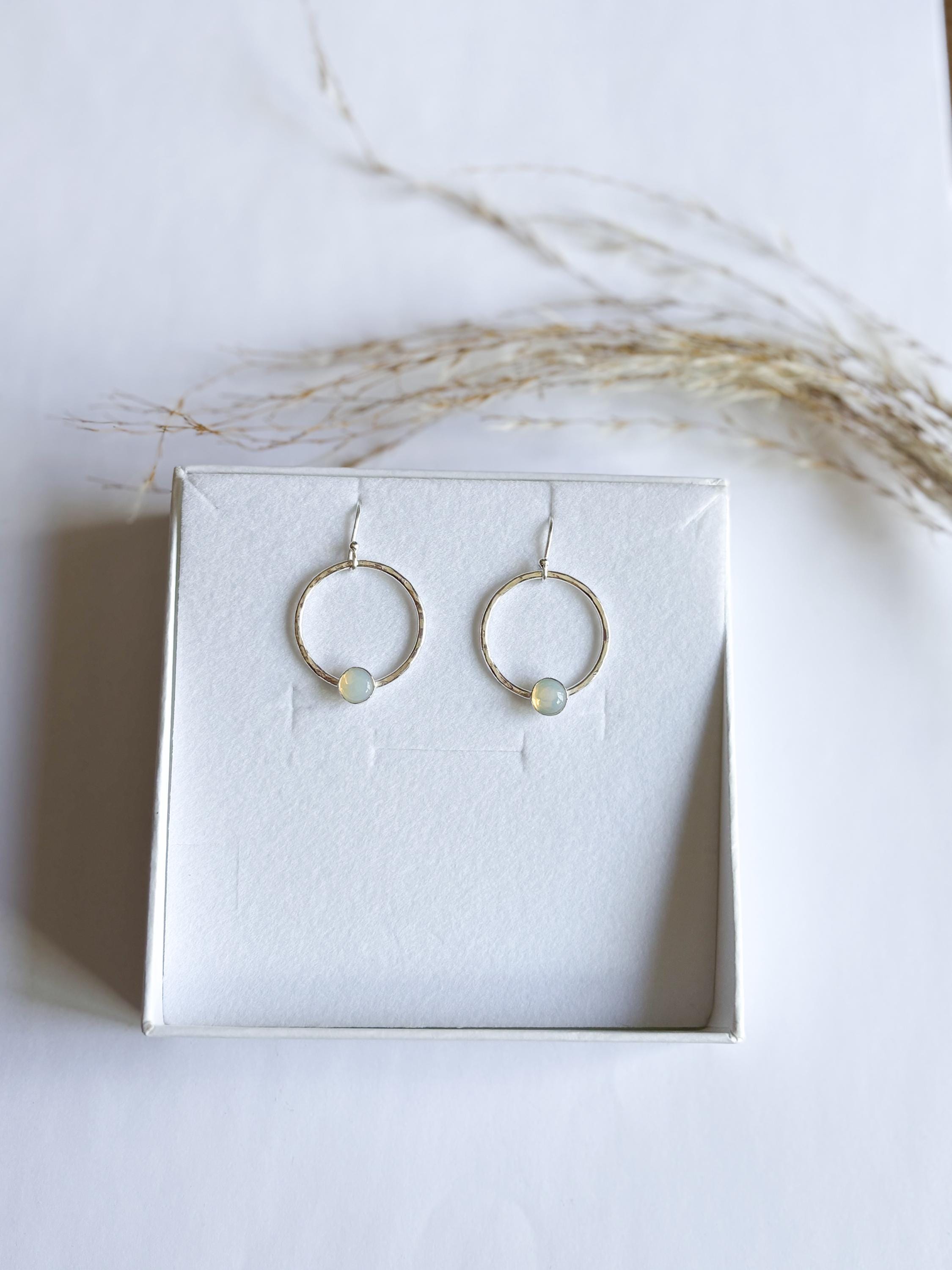 Opalite circular earrings