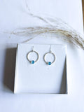 Blue chalcedony circular earrings