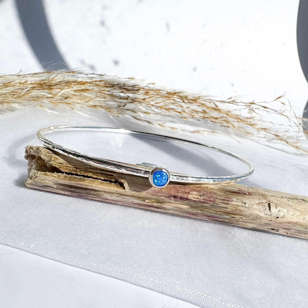 Sterling silver bangle | Blue opal bangle | 925 sterling silver | opal jewellery | opal bangle | gifts for her | silver bangle