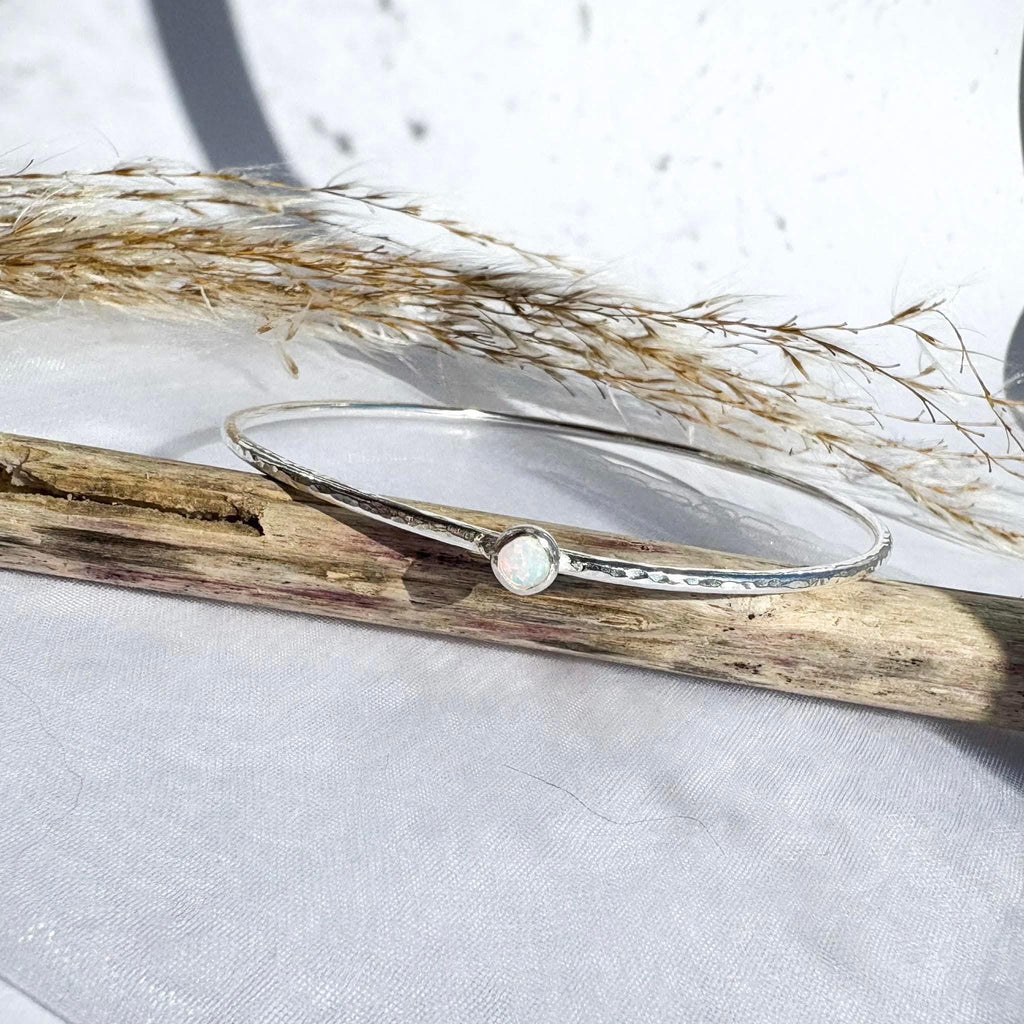 Sterling silver bangle | White opal bangle | 925 sterling silver | opal jewellery | gifts for her | silver jewellery | handmade jewellery