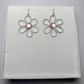 Pink mother of pearl floral earrings
