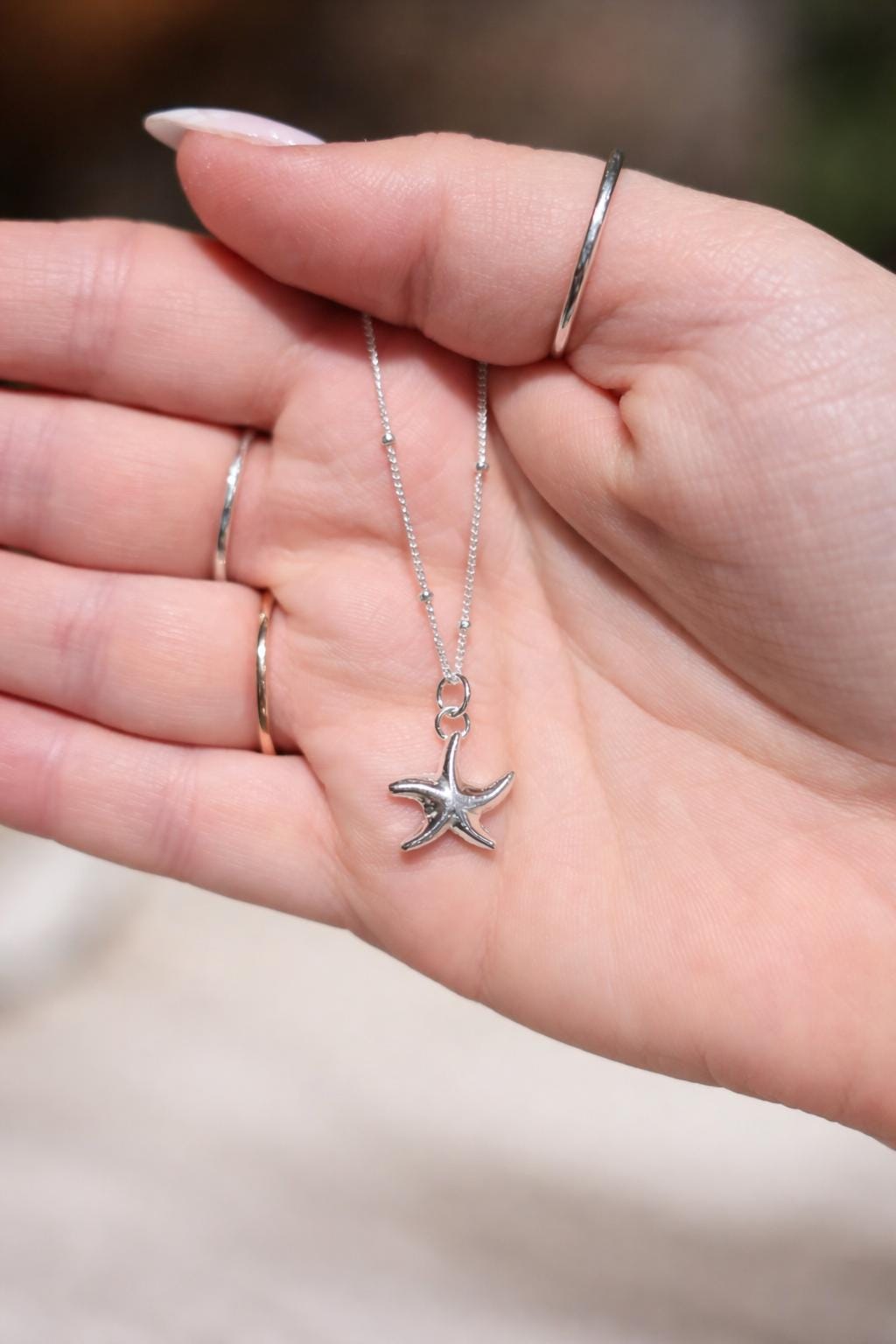 Fine silver necklace | starfish necklace | handmade necklace | gifts for her | minimalist jewellery | starfish jewellery