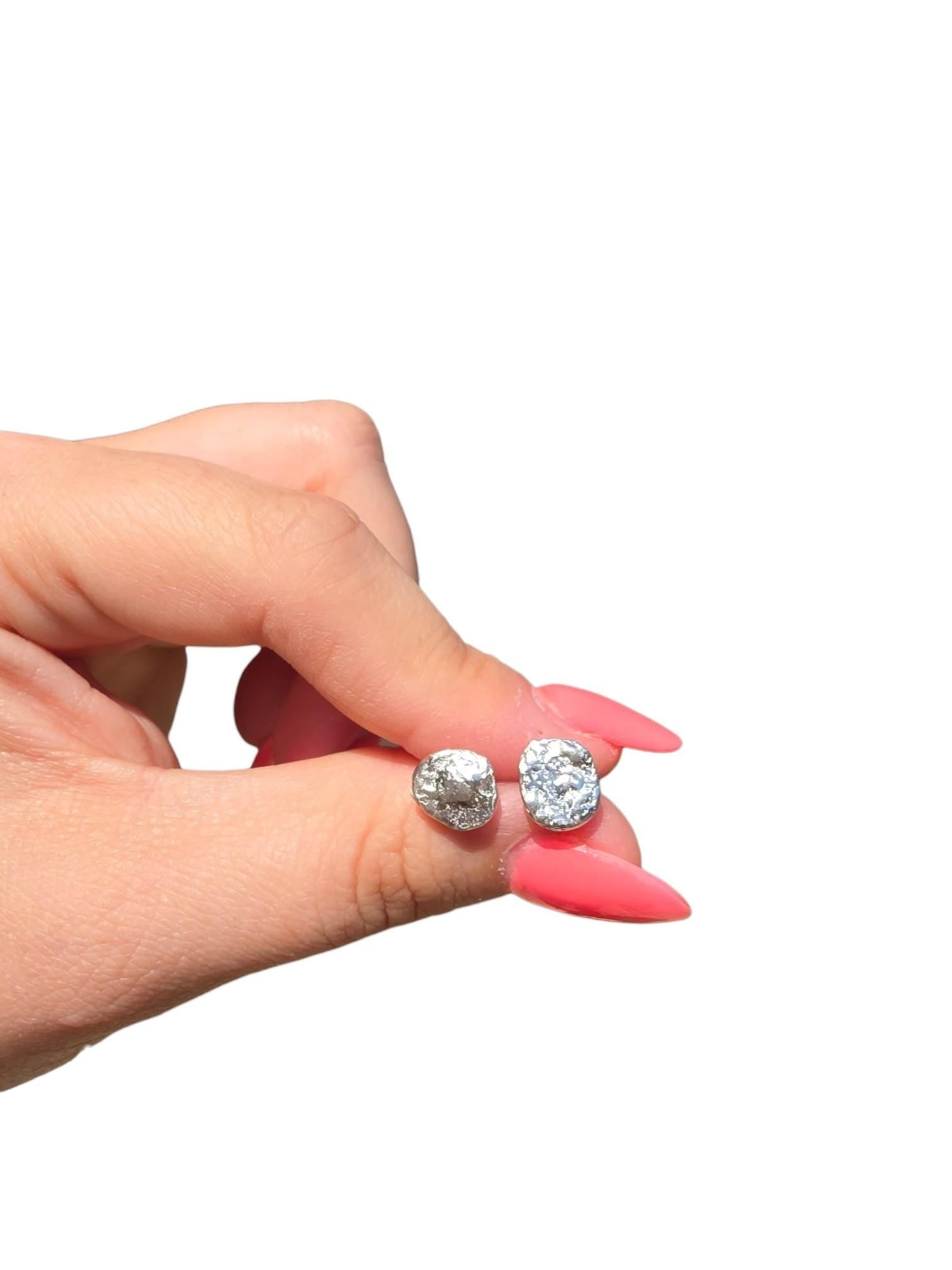 Molten Silver Earrings | Sterling Silver Earrings | Boho Jewellery | Organic Silver Jewellery | Gifts For Her | Handmade Earrings