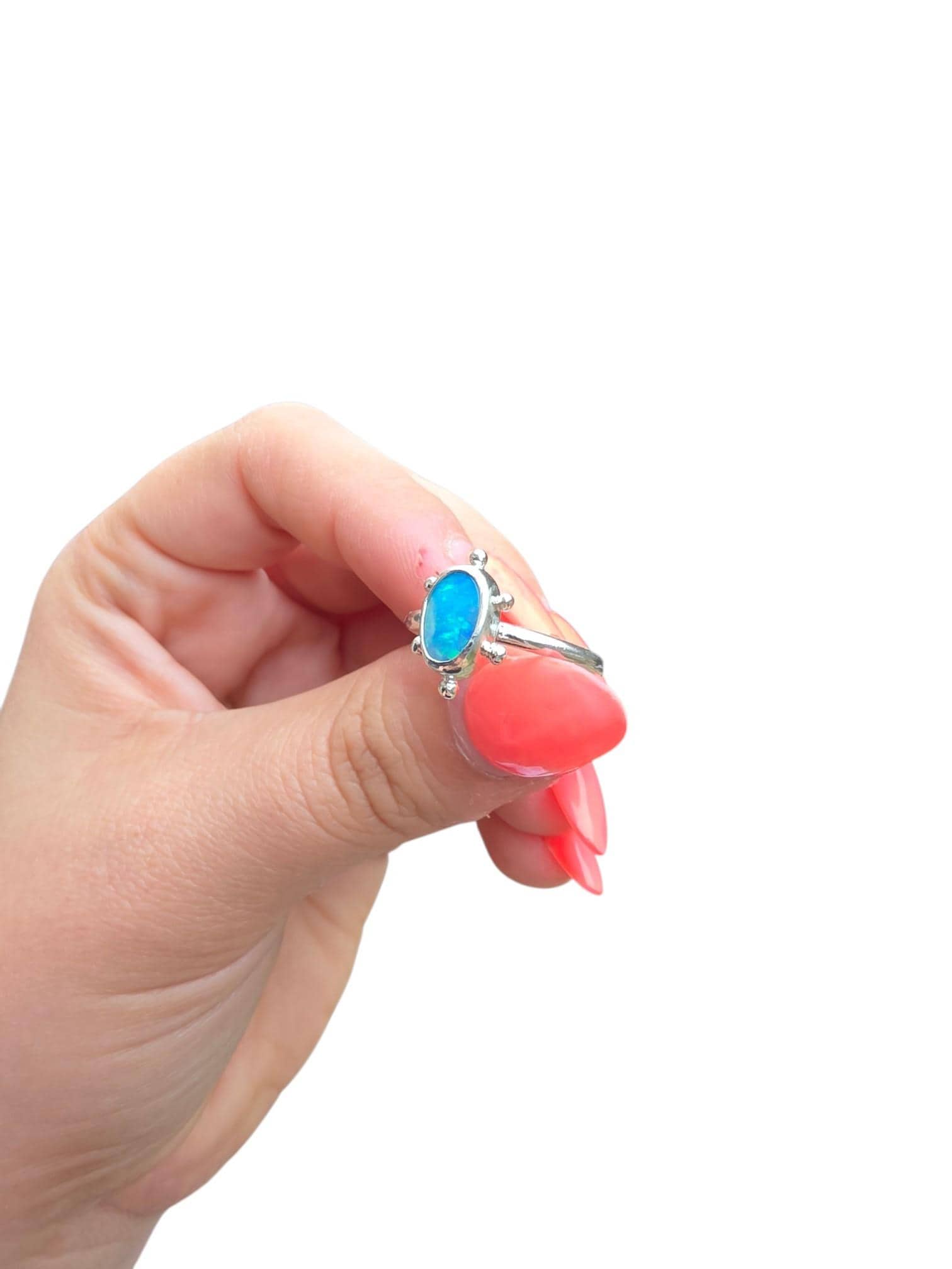 Austtalian Opal Ring | Australian Opal Doublet | Opal Jewellery | Boho Jewellery | Handmade Ring | Gifts For Her | Birthstone Jewellery