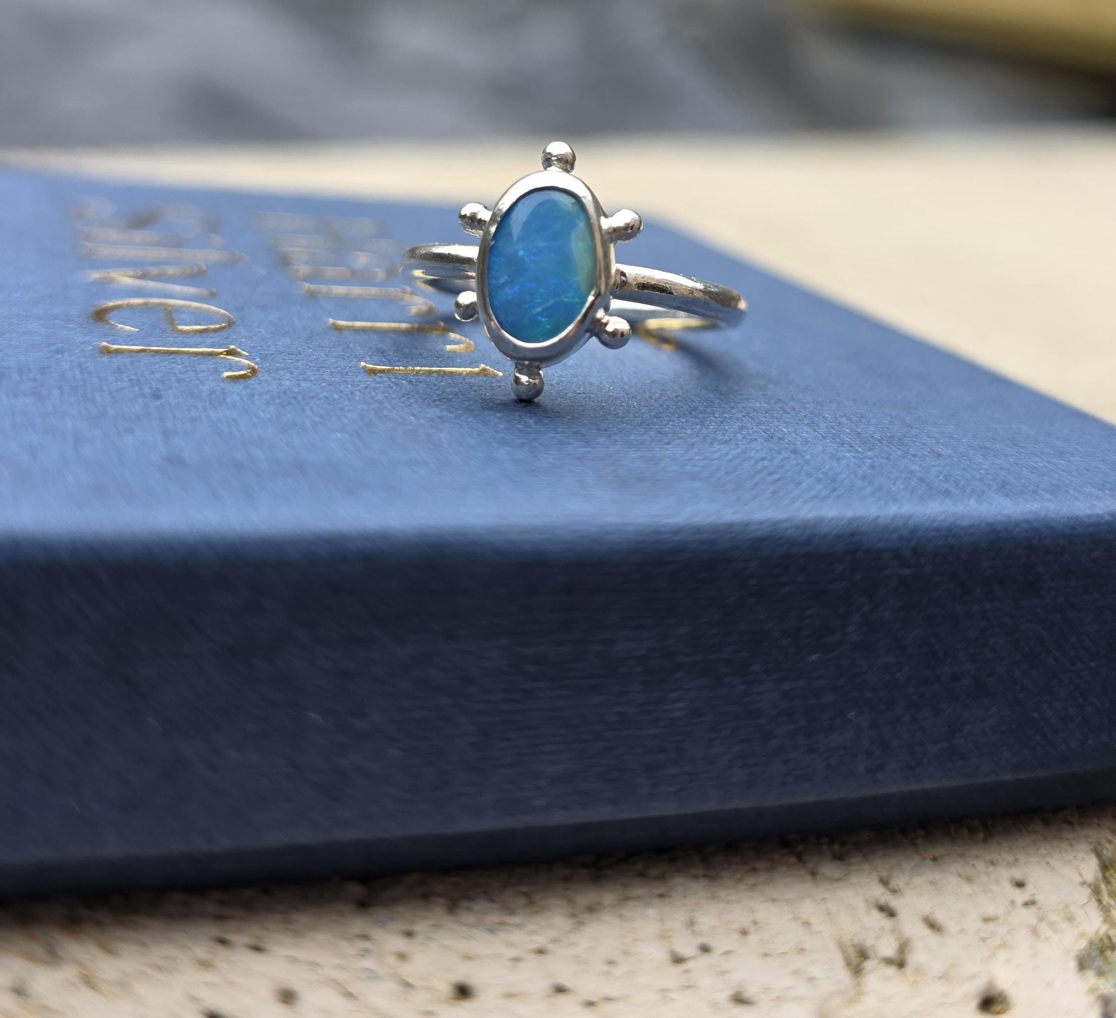 Austtalian Opal Ring | Australian Opal Doublet | Opal Jewellery | Boho Jewellery | Handmade Ring | Gifts For Her | Birthstone Jewellery