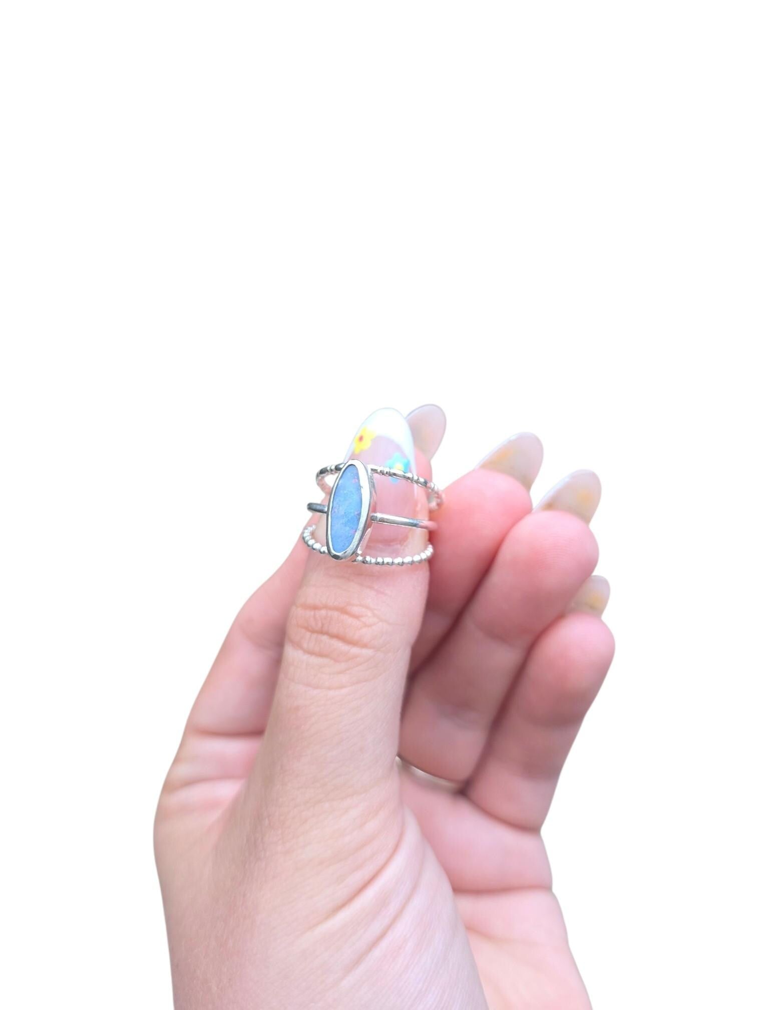 Australian Opal Ring | Stacking Rings | Boho Jewellery | Opal Jewellery | 925 Sterling Silver | Opal Ring | Birthstone Ring