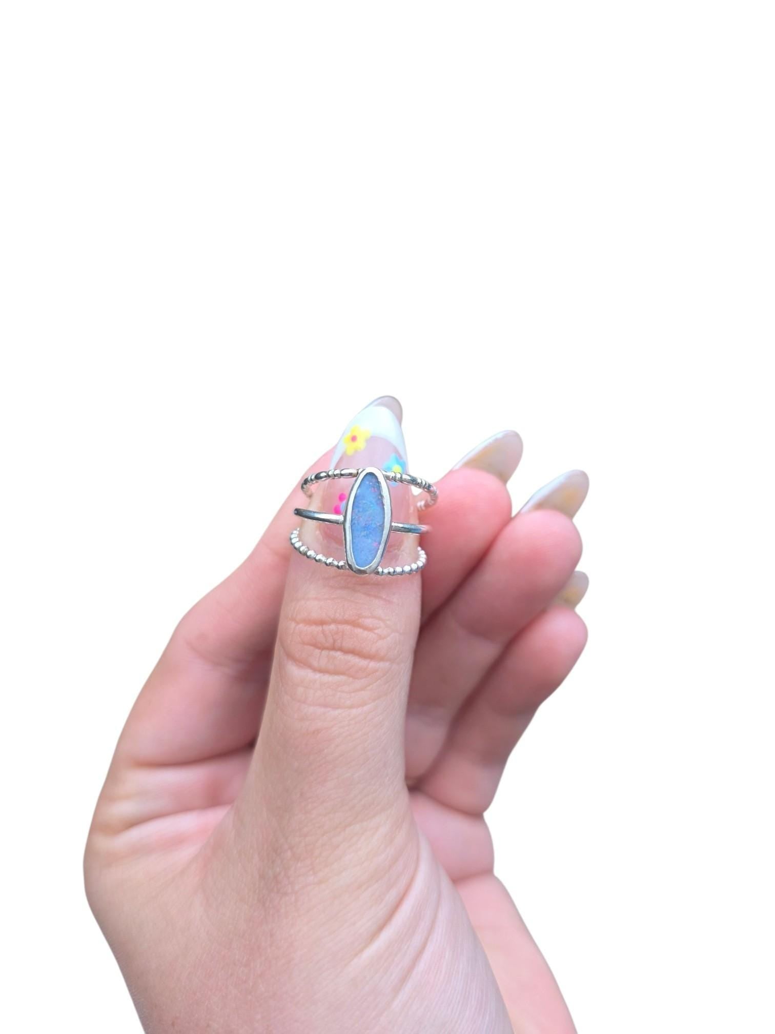 Australian Opal Ring | Stacking Rings | Boho Jewellery | Opal Jewellery | 925 Sterling Silver | Opal Ring | Birthstone Ring