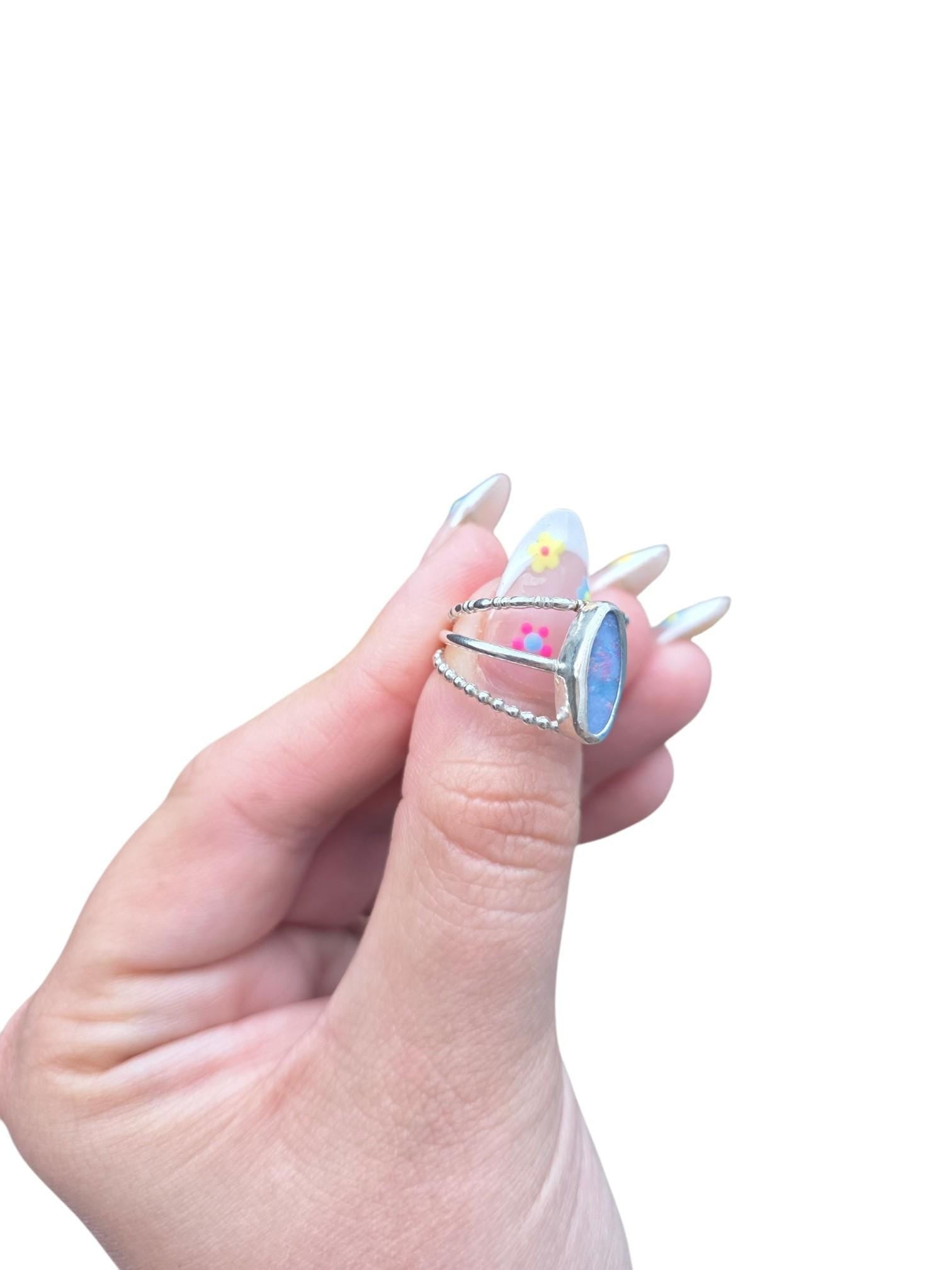 Australian Opal Ring | Stacking Rings | Boho Jewellery | Opal Jewellery | 925 Sterling Silver | Opal Ring | Birthstone Ring