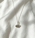 Handmade Molten Silver Pendant with Cubic Zirconia
