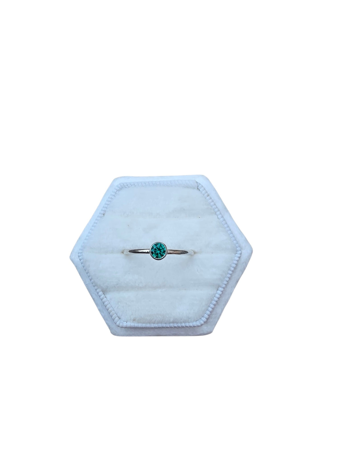 Emerald Cubic Zirconia Stacking Ring