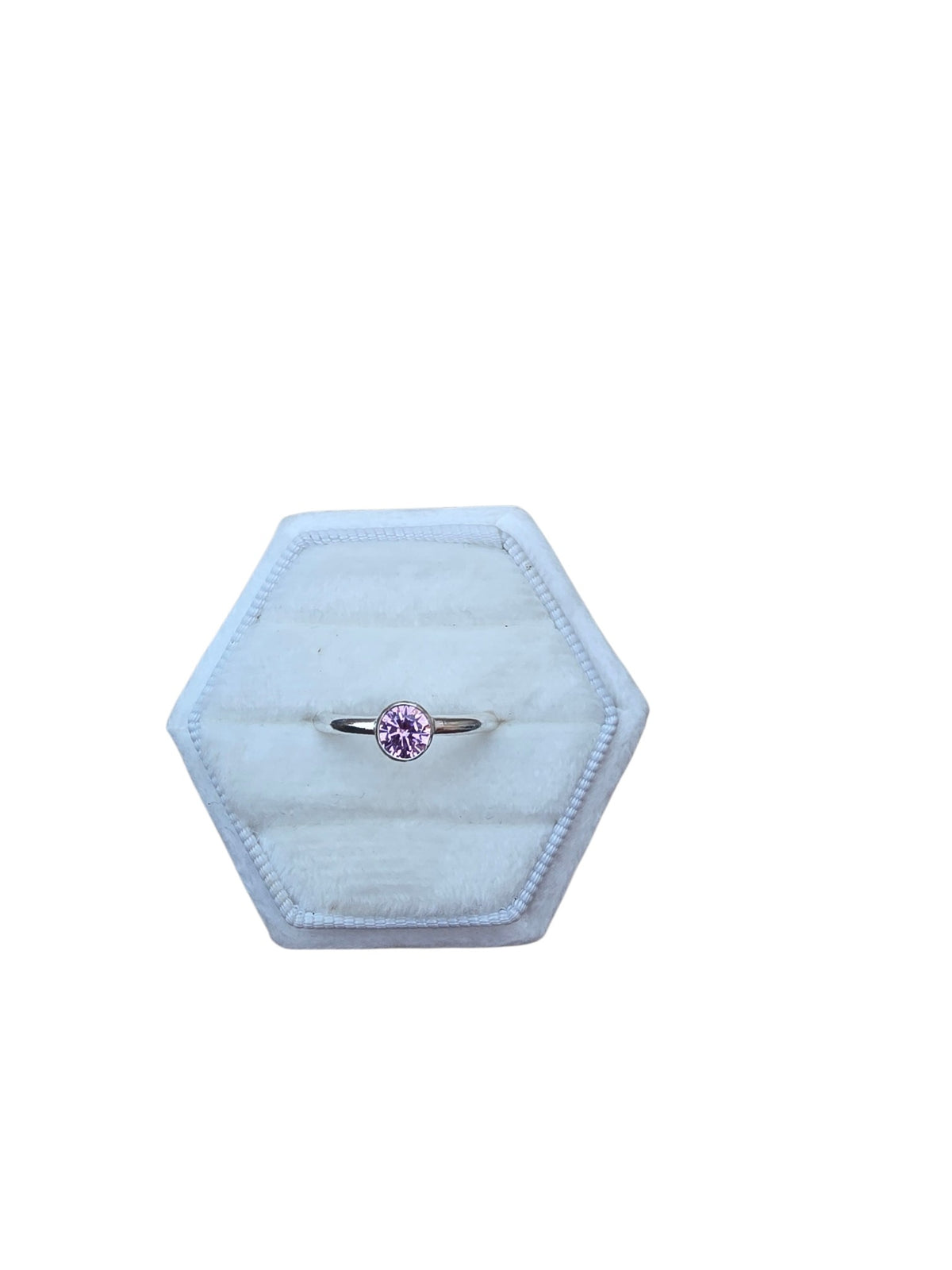 Pink Cubic Zirconia Stacking Ring