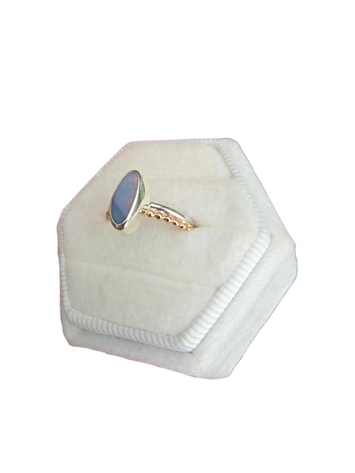 Australian Opal Doublet Ring – Recycled Sterling Silver