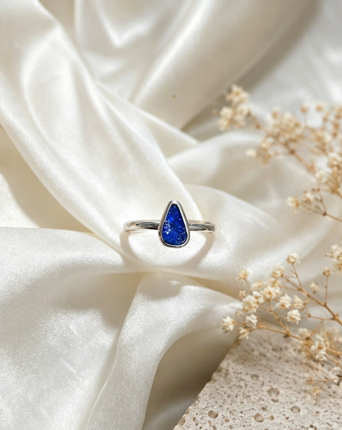 Australian Opal Doublet Ring - Handmade Sterling Silver