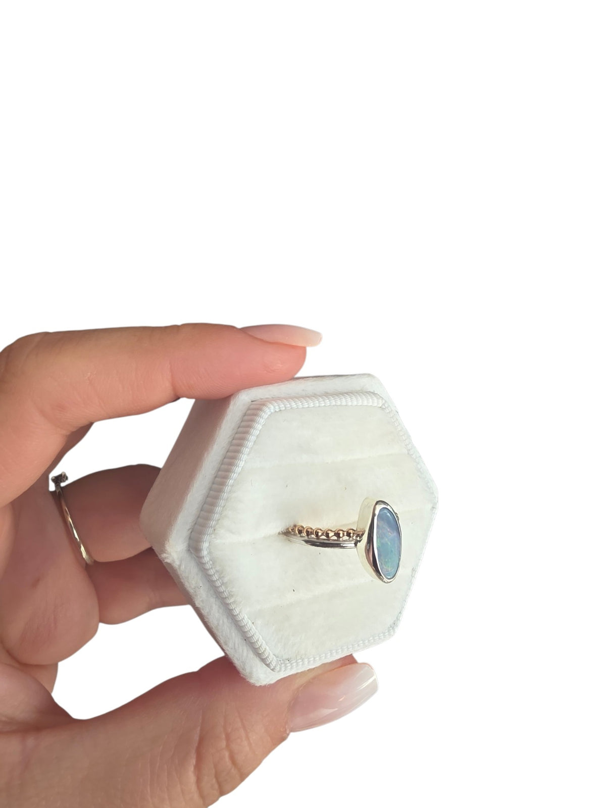 Australian Opal Doublet Ring – Recycled Sterling Silver