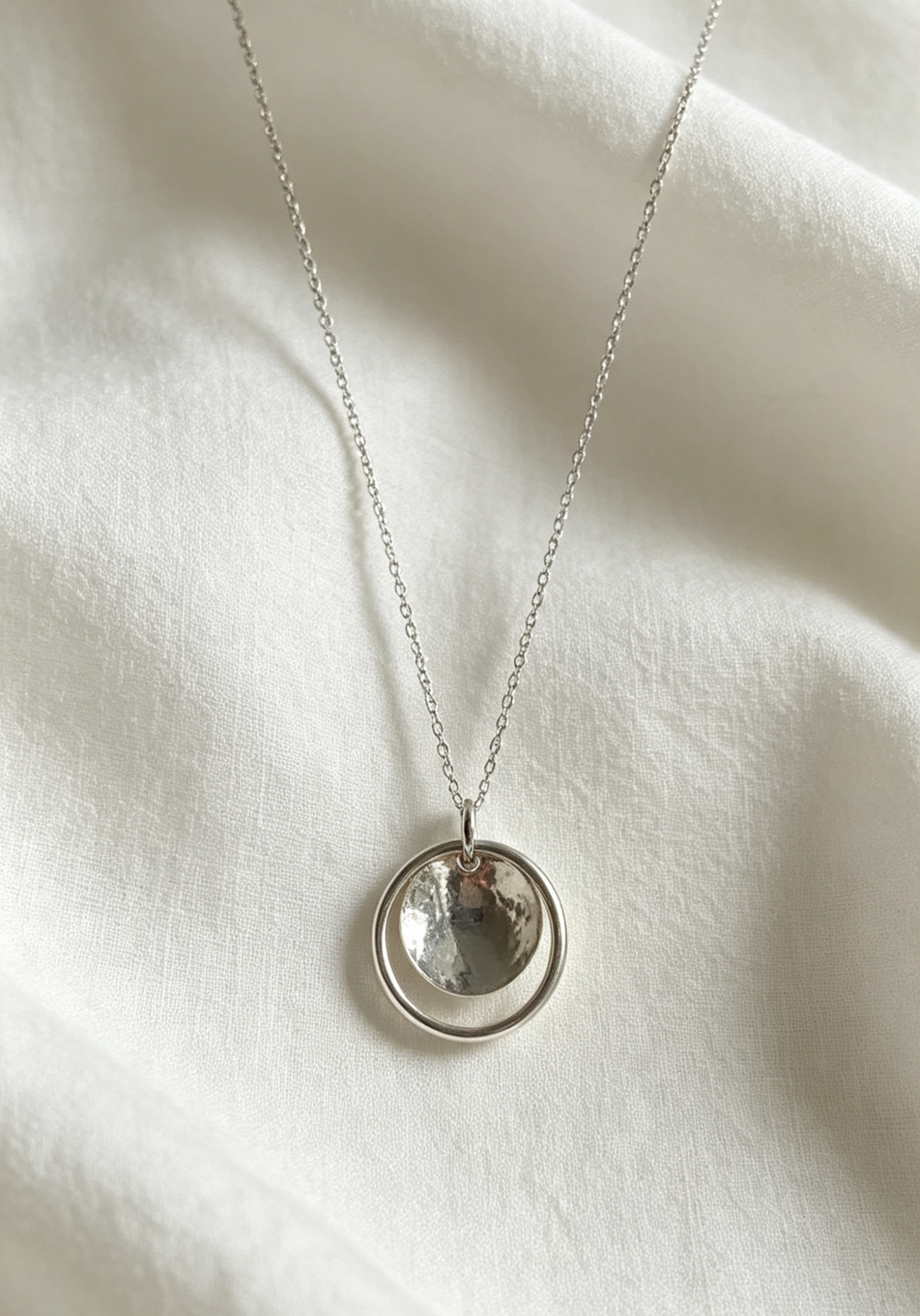 Domed circle necklace
